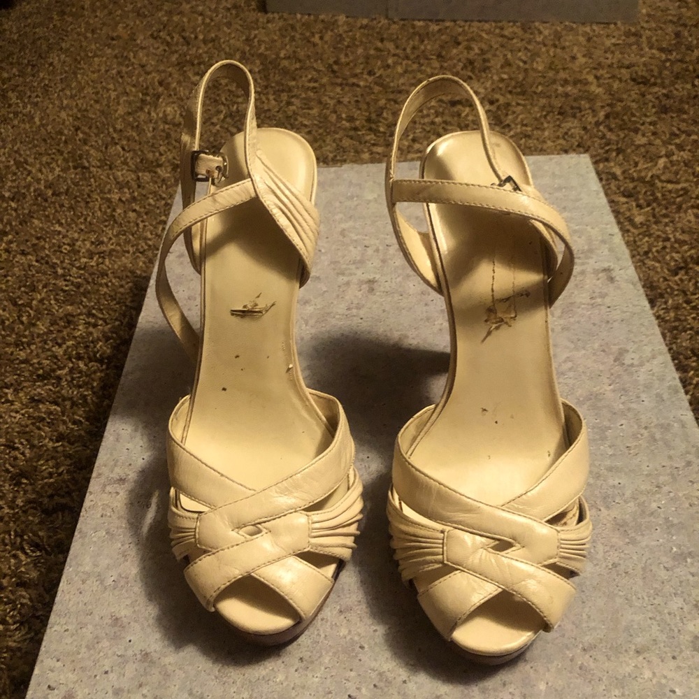 Cream Italian leather heels